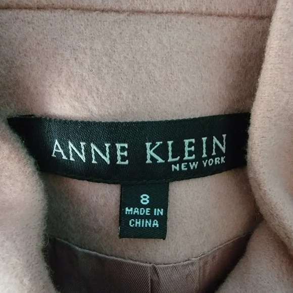 Anne Klein Salmon Pink/Peach 100% Cashmere Single Breasted Peacoat Blazer Size 8 - Picture 10 of 12